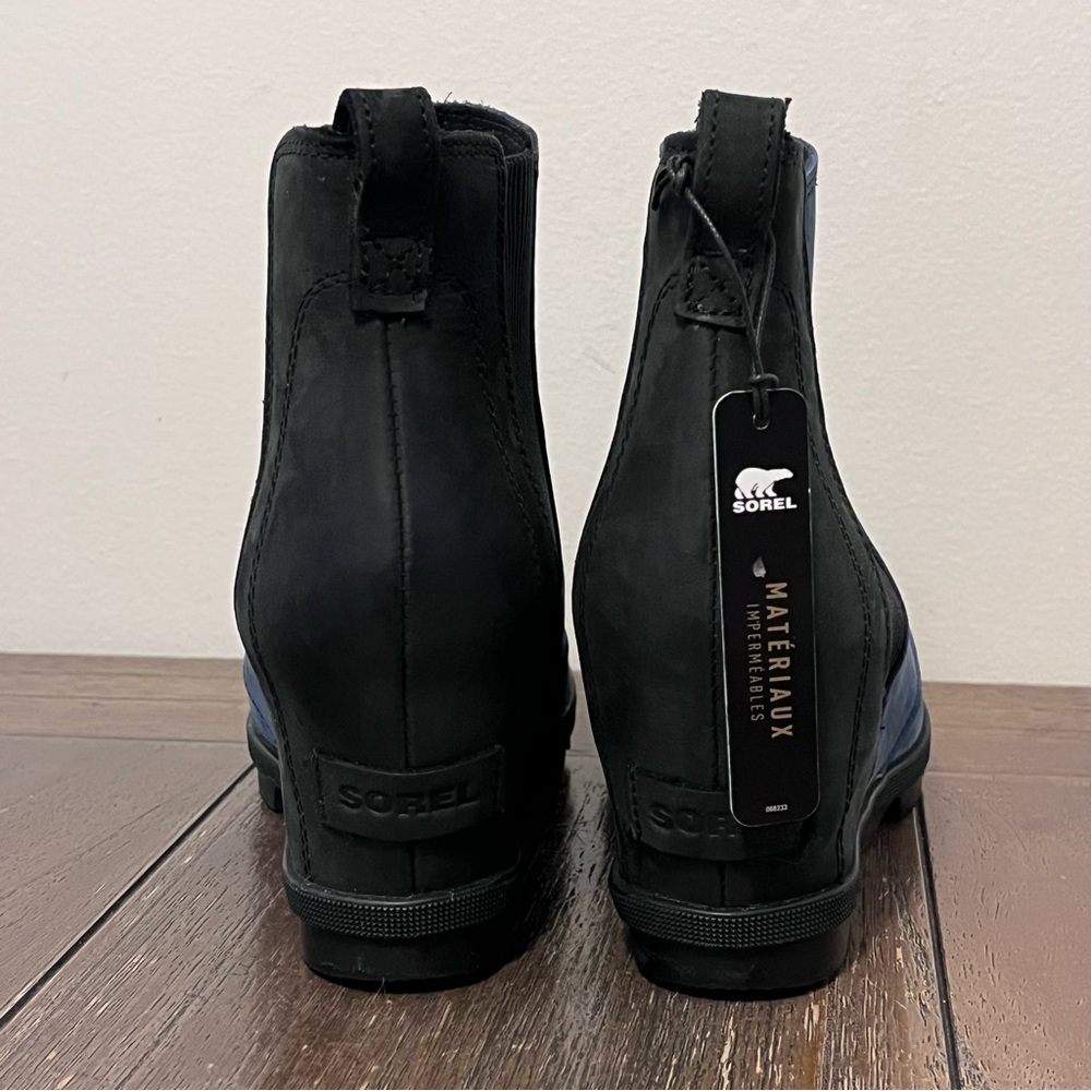 NWT Sorel Joan Of Arctic Wedge Booties Boots Blue Suede Women’s size 9.5 - Picture 7 of 9